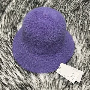 A New Day Pastel Purple Shaggy Fuzzy Bucket Hat OSFA NWT